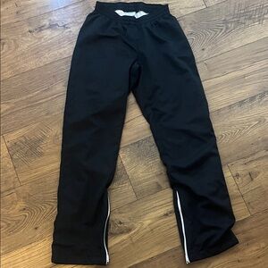 Varsity Black Jogger Pants with Zipper Accents